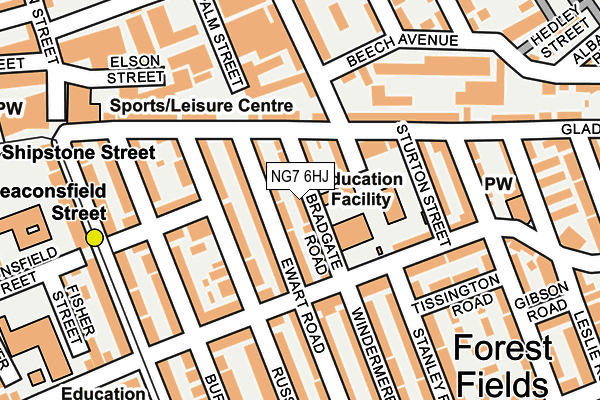 NG7 6HJ map - OS OpenMap – Local (Ordnance Survey)