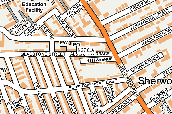 NG7 6JA map - OS OpenMap – Local (Ordnance Survey)