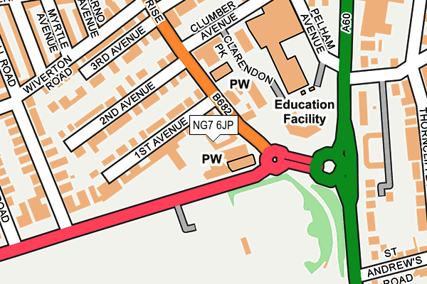 NG7 6JP map - OS OpenMap – Local (Ordnance Survey)