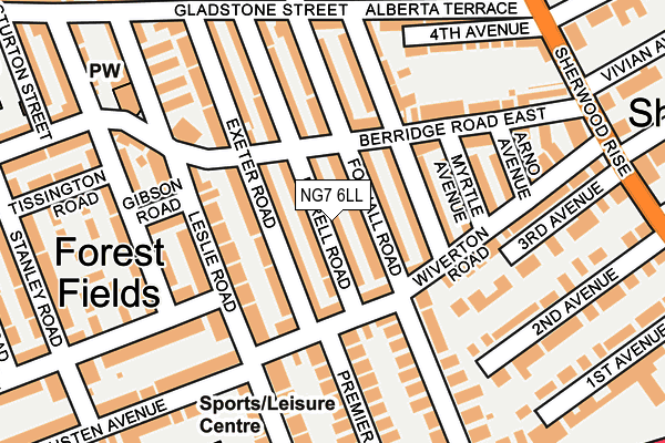 NG7 6LL map - OS OpenMap – Local (Ordnance Survey)