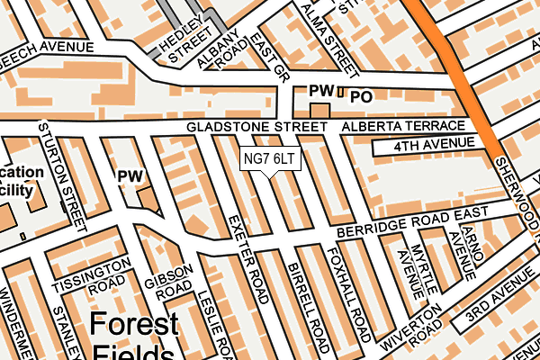 NG7 6LT map - OS OpenMap – Local (Ordnance Survey)