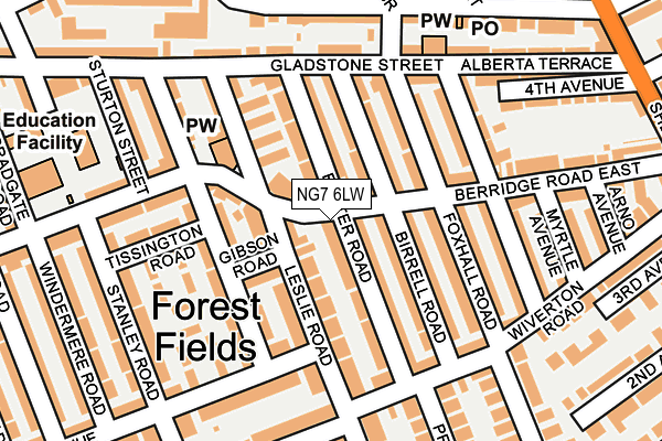 NG7 6LW map - OS OpenMap – Local (Ordnance Survey)