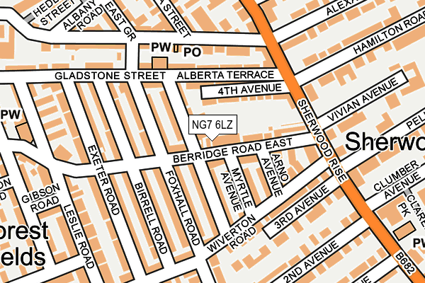 NG7 6LZ map - OS OpenMap – Local (Ordnance Survey)