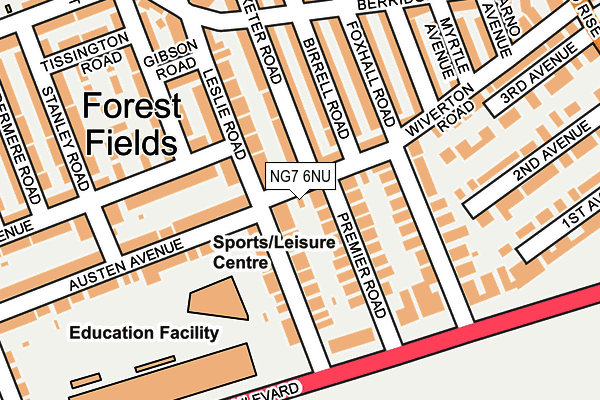 NG7 6NU map - OS OpenMap – Local (Ordnance Survey)