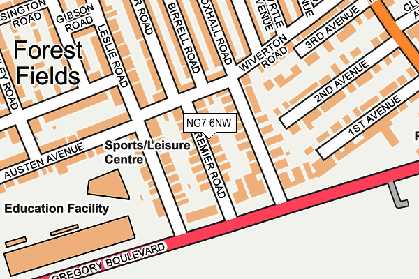 NG7 6NW map - OS OpenMap – Local (Ordnance Survey)
