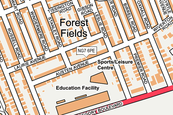 NG7 6PE map - OS OpenMap – Local (Ordnance Survey)