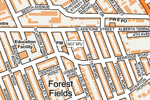 NG7 6PU map - OS OpenMap – Local (Ordnance Survey)