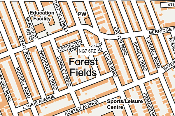 NG7 6PZ map - OS OpenMap – Local (Ordnance Survey)