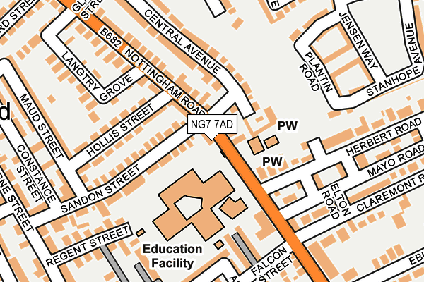 NG7 7AD map - OS OpenMap – Local (Ordnance Survey)