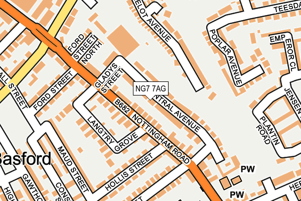 NG7 7AG map - OS OpenMap – Local (Ordnance Survey)