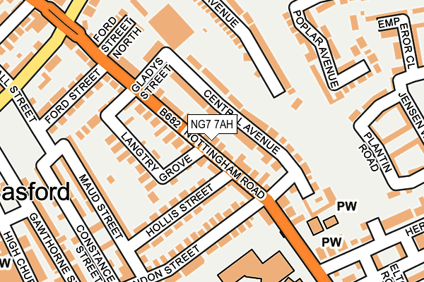 NG7 7AH map - OS OpenMap – Local (Ordnance Survey)