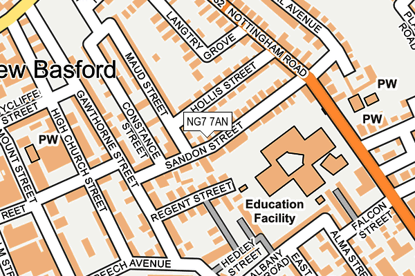 NG7 7AN map - OS OpenMap – Local (Ordnance Survey)