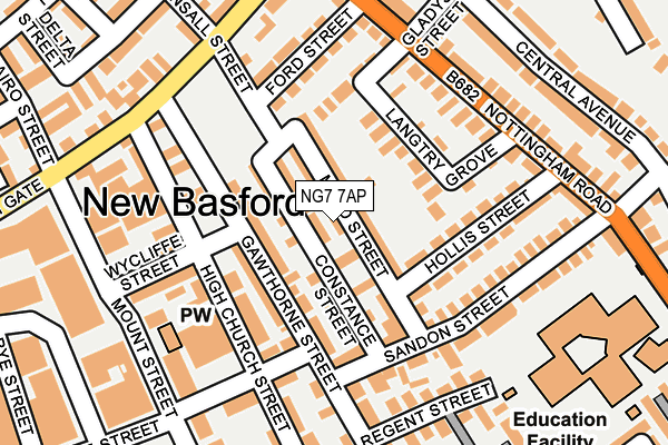 NG7 7AP map - OS OpenMap – Local (Ordnance Survey)