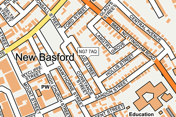 NG7 7AQ map - OS OpenMap – Local (Ordnance Survey)