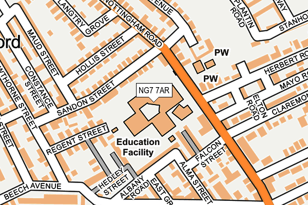 NG7 7AR map - OS OpenMap – Local (Ordnance Survey)