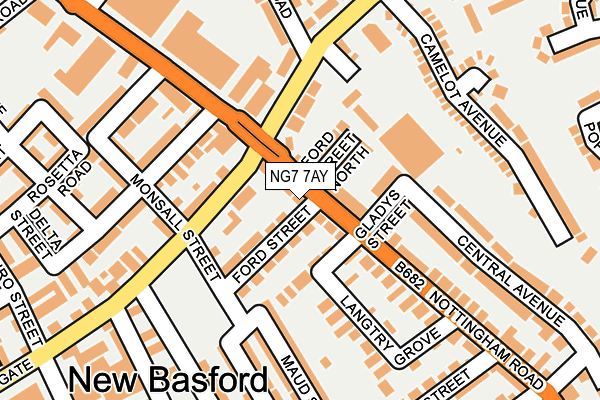 NG7 7AY map - OS OpenMap – Local (Ordnance Survey)