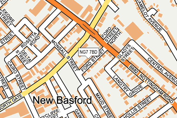 NG7 7BD map - OS OpenMap – Local (Ordnance Survey)