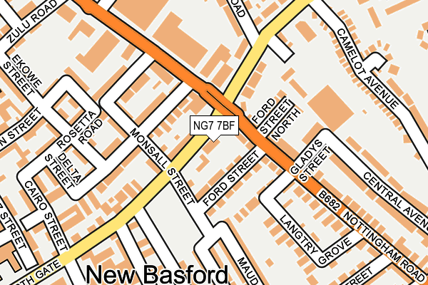 NG7 7BF map - OS OpenMap – Local (Ordnance Survey)