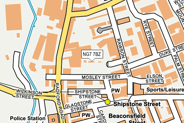 NG7 7BZ map - OS OpenMap – Local (Ordnance Survey)