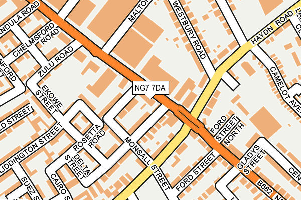 NG7 7DA map - OS OpenMap – Local (Ordnance Survey)