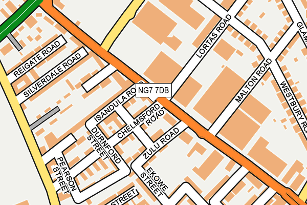 NG7 7DB map - OS OpenMap – Local (Ordnance Survey)