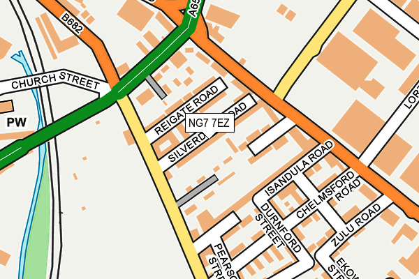 NG7 7EZ map - OS OpenMap – Local (Ordnance Survey)