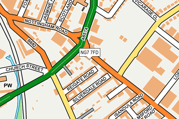 NG7 7FD map - OS OpenMap – Local (Ordnance Survey)