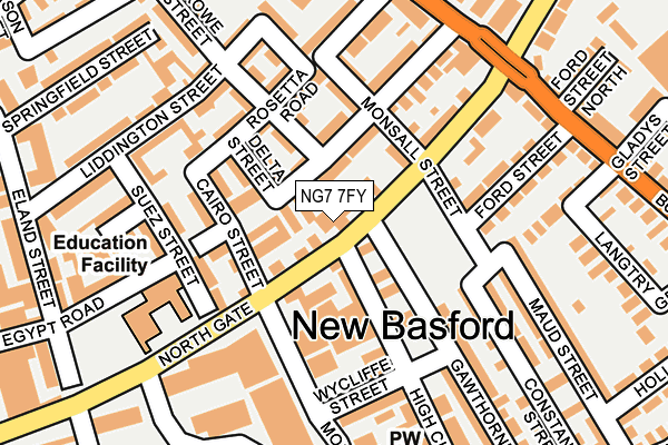 NG7 7FY map - OS OpenMap – Local (Ordnance Survey)