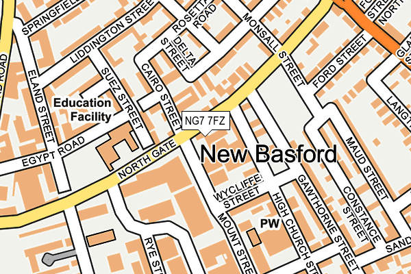 NG7 7FZ map - OS OpenMap – Local (Ordnance Survey)