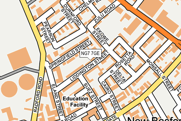 NG7 7GE map - OS OpenMap – Local (Ordnance Survey)