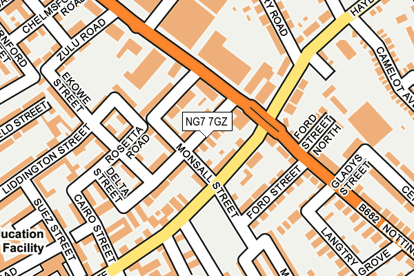 NG7 7GZ map - OS OpenMap – Local (Ordnance Survey)