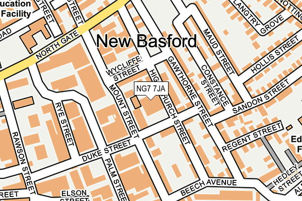 NG7 7JA map - OS OpenMap – Local (Ordnance Survey)