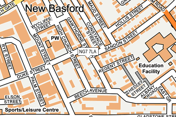 NG7 7LA map - OS OpenMap – Local (Ordnance Survey)