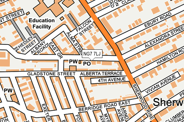 NG7 7LJ map - OS OpenMap – Local (Ordnance Survey)