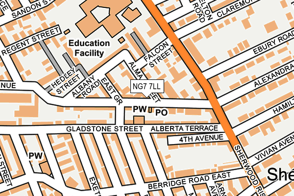 NG7 7LL map - OS OpenMap – Local (Ordnance Survey)