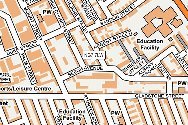 NG7 7LW map - OS OpenMap – Local (Ordnance Survey)