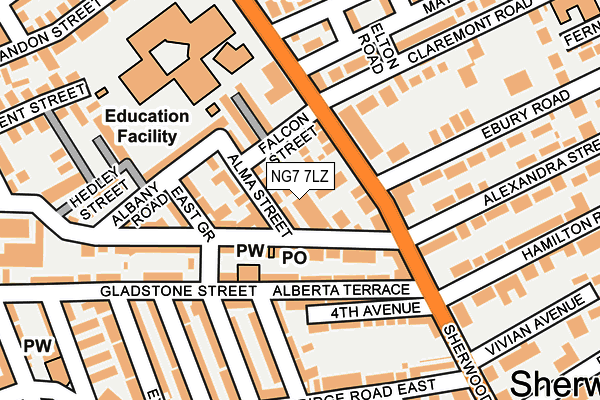 NG7 7LZ map - OS OpenMap – Local (Ordnance Survey)