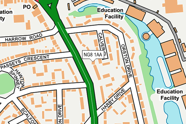 NG8 1AA map - OS OpenMap – Local (Ordnance Survey)