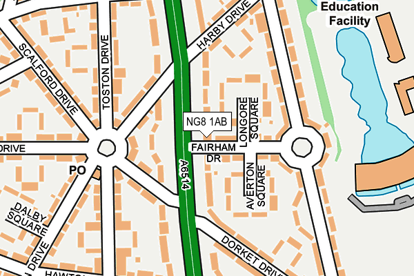 NG8 1AB map - OS OpenMap – Local (Ordnance Survey)