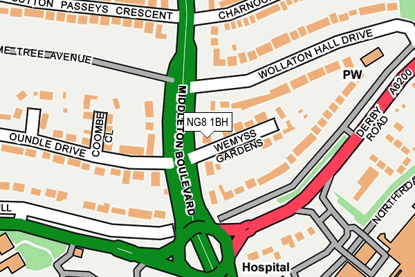 NG8 1BH map - OS OpenMap – Local (Ordnance Survey)