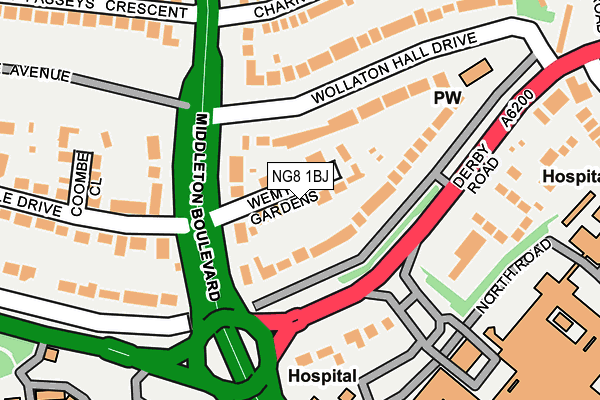 NG8 1BJ map - OS OpenMap – Local (Ordnance Survey)