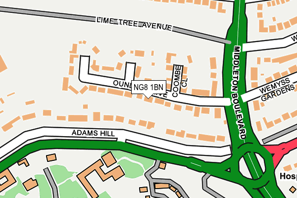 NG8 1BN map - OS OpenMap – Local (Ordnance Survey)