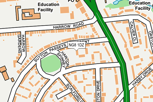 NG8 1DZ map - OS OpenMap – Local (Ordnance Survey)
