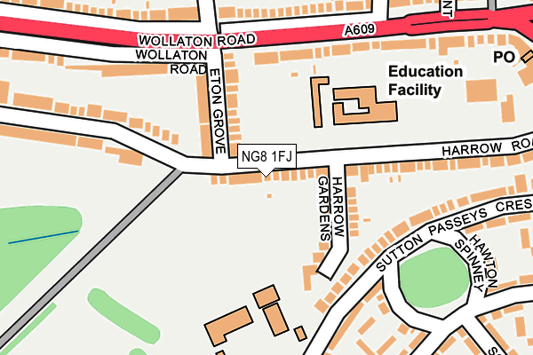 NG8 1FJ map - OS OpenMap – Local (Ordnance Survey)