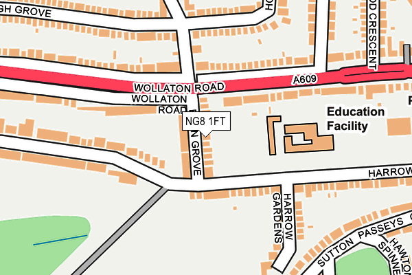 NG8 1FT map - OS OpenMap – Local (Ordnance Survey)