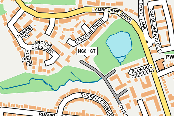 NG8 1GT map - OS OpenMap – Local (Ordnance Survey)