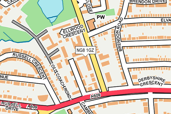 NG8 1GZ map - OS OpenMap – Local (Ordnance Survey)