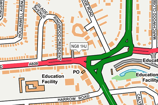 NG8 1HJ map - OS OpenMap – Local (Ordnance Survey)