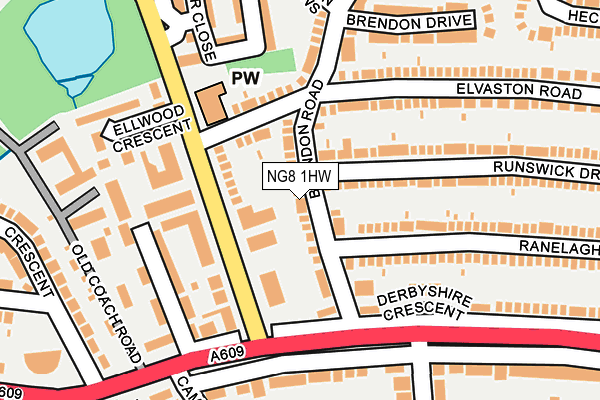 NG8 1HW map - OS OpenMap – Local (Ordnance Survey)