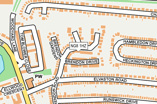 NG8 1HZ map - OS OpenMap – Local (Ordnance Survey)